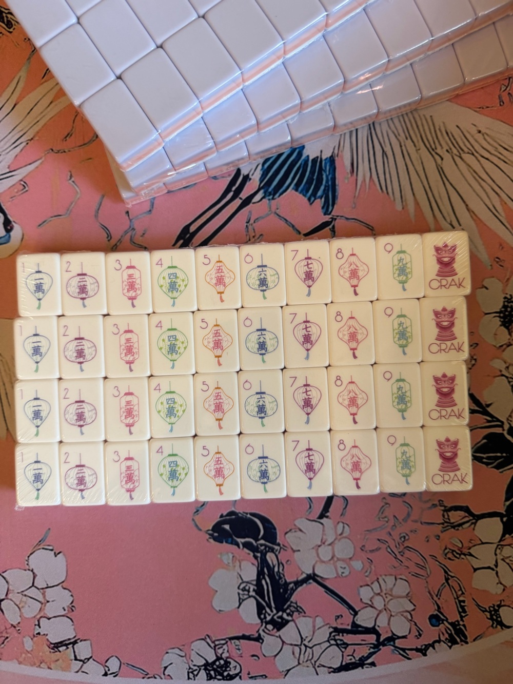 Lavender Lilac Purple and Pink Mahjong Tiles - Picture 2 of 6